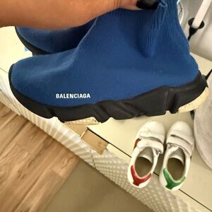 Balenciaga Kids Royal Blue Sock Sneaker with Black Sole
